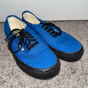 Blue Canvas Sneakers with Black Soles